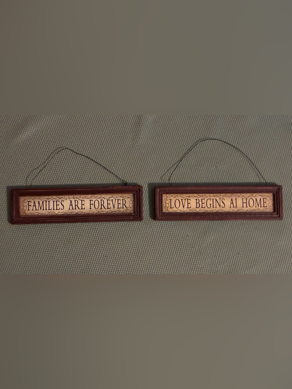 Vintage Wooden Wall Décor w/ Family Messages (2)